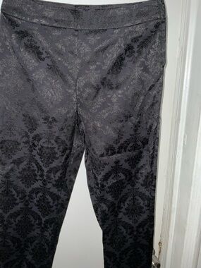 Black Jacquard Damask Trousers